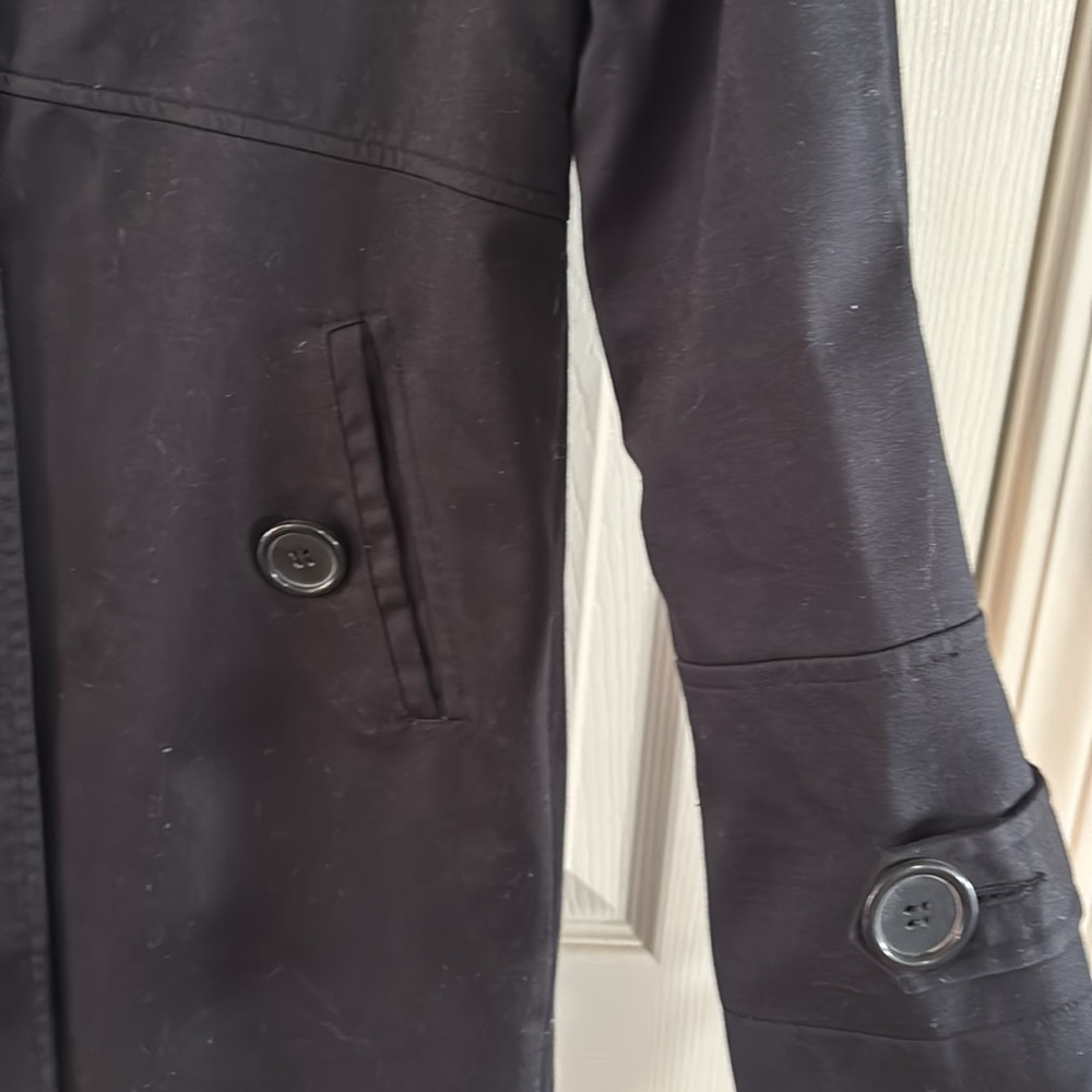 Max Studio Black Trench Coat - Picture 3 of 7